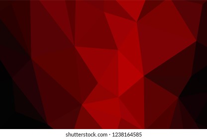 Dark Red vector polygonal template. Colorful abstract illustration with triangles. Polygonal design for your web site.