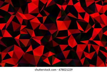 Dark Red vector polygonal template. Modern geometrical abstract illustration with gradient. Triangular pattern for your business design.