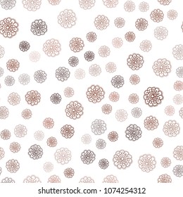Dark Red vector seamless abstract doodle wallpaper. Shining colored illustration with flowers in doodle style. Hand painted design for web, leaflet, textile.