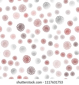 Dark Red vector seamless abstract doodle background. Modern geometrical abstract illustration with flowers. Brand-new style for your business design.