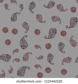 Dark Red vector seamless abstract background with leaves and flowers. Creative illustration in blurred style with leaves, flowers. Pattern for wallpapers and coloring books.