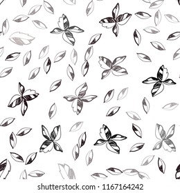Dark Red vector seamless abstract backdrop with leaves. Decorative illustration with doodles on abstract template. Pattern for design of fabric, wallpapers.
