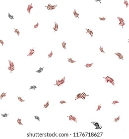 Dark Red vector seamless abstract pattern with leaves. New colorful illustration in doodle style with leaves. Design for textile, fabric, wallpapers.