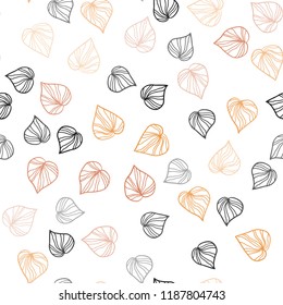 Dark Red vector seamless abstract design with leaves. leaves on elegant natural pattern with gradient. Pattern for design of window blinds, curtains.