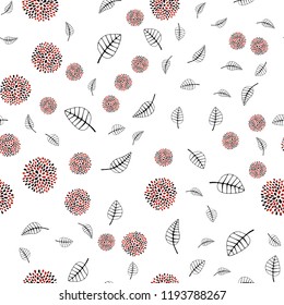Dark Red vector seamless abstract pattern with leaves, flowers. Shining colorful illustration with leaves, flowers. Pattern for trendy fabric, wallpapers.