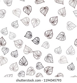 Dark Red vector seamless abstract pattern with leaves. Modern geometrical abstract illustration with leaves. Design for textile, fabric, wallpapers.