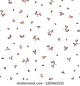 Dark Red vector seamless abstract background with leaves. A vague abstract illustration with leaves in doodles style. Pattern for design of window blinds, curtains.