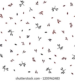 Dark Red vector seamless abstract backdrop with leaves. New colorful illustration in doodle style with leaves. Pattern for design of fabric, wallpapers.