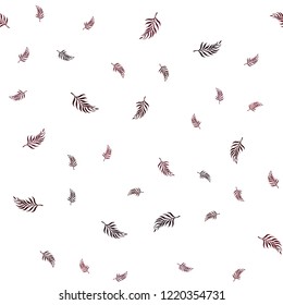 Dark Red vector seamless abstract backdrop with leaves. Shining colored illustration with leaves in doodle style. Design for textile, fabric, wallpapers.