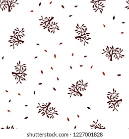 Dark Red vector seamless abstract background with leaves, branches. Colorful illustration in doodle style with leaves, branches. Design for wallpaper, fabric makers.