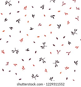 Dark Red vector seamless abstract background with leaves. Decorative illustration with doodles on abstract template. Pattern for trendy fabric, wallpapers.