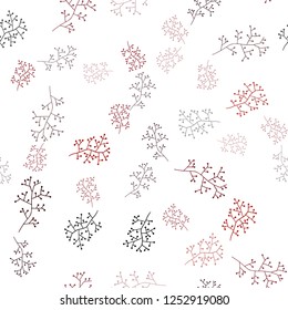 Dark Red vector seamless abstract design with branches. Abstract illustration with leaves, branches in doodles style. Texture for window blinds, curtains.