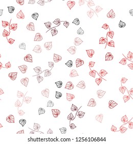 Dark Red vector seamless abstract design with leaves. leaves on blurred abstract background with gradient. Template for business cards, websites.