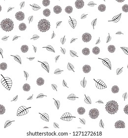 Dark Red vector seamless abstract background with leaves, flowers. Colorful abstract illustration with leaves in doodle style. Pattern for trendy fabric, wallpapers.