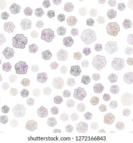 Dark Red vector seamless abstract backdrop with flowers. Colorful illustration in doodle style with flowers. Texture for window blinds, curtains.