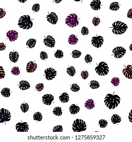 Dark Red vector seamless abstract background with leaves. New colorful illustration in doodle style with leaves. Pattern for trendy fabric, wallpapers.