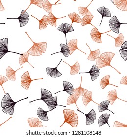 Dark Red vector seamless abstract backdrop with leaves. Glitter abstract illustration with doodles and leaves. Design for wallpaper, fabric makers.