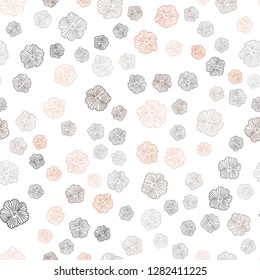 Dark Red vector seamless abstract background with flowers. Abstract illustration with flowers in doodles style. Template for business cards, websites.