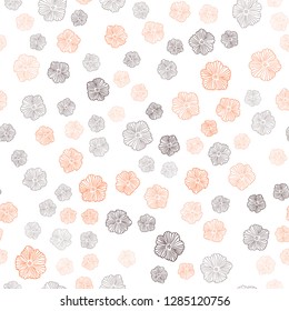 Dark Red vector seamless abstract design with flowers. Decorative design of flowers on white background. Template for business cards, websites.