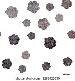 Dark Red vector seamless abstract background with flowers. An elegant bright illustration with flowers. Pattern for trendy fabric, wallpapers.