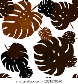 Dark Red vector seamless abstract background with leaves. Brand new colored illustration in blurry style with leaves. Template for business cards, websites.