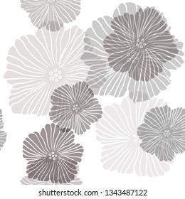 Dark Red vector seamless abstract background with flowers. Colorful illustration in doodle style with flowers. Texture for window blinds, curtains.