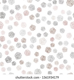 Dark Red vector seamless abstract design with flowers. Shining colored illustration with flowers. Template for business cards, websites.