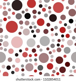Dark Red vector seamless backdrop with dots. Illustration with set of shining colorful abstract circles. Completely new template for your brand book.