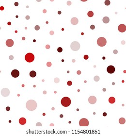 Dark Red vector seamless backdrop with dots. Abstract illustration with colored bubbles in nature style. Trendy design for wallpaper, fabric makers.