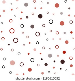 Dark Red vector seamless backdrop with dots. Beautiful colored illustration with blurred circles in nature style. Design for textile, fabric, wallpapers.
