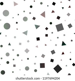 Dark Red vector seamless backdrop with lines, circles, rhombus. Glitter abstract illustration with spheres, squares, lines. Template for business cards, websites.