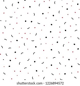 Dark Red vector seamless backdrop with dots and lines. Decorative design in abstract style with triangle structure. Trendy design for wallpaper, fabric makers.