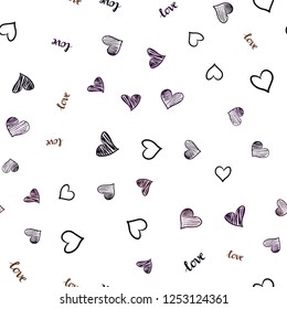 Dark Red vector seamless backdrop with phrase LOVE YOU, hearts. Colorful illustration with quote LOVE YOU, hearts. Template for business cards, websites.