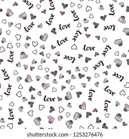 Dark Red vector seamless backdrop with phrase LOVE YOU, hearts. Design in doodle style with text LOVE YOU, hearts. Design for wallpaper, fabric makers.