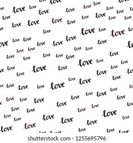 Dark Red vector seamless backdrop with phrase LOVE YOU. Colorful illustration with quote LOVE YOU in celebration style. Pattern for trendy fabric, wallpapers.