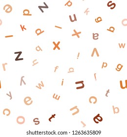 Dark Red vector seamless backdrop with english symbols. Shining colorful illustration with isolated letters. Template for business cards, websites.