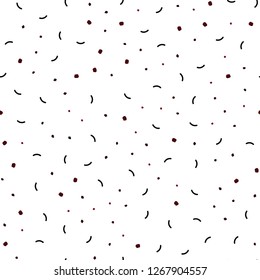Dark Red vector seamless backdrop with dots and lines. Illustration with set of colorful abstract circles and lines. Pattern for trendy fabric, wallpapers.