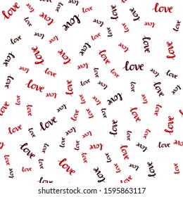Dark Red vector seamless backdrop with phrase LOVE YOU. Phrase LOVE YOU with colorful gradient in abstract style. Texture for window blinds, curtains.