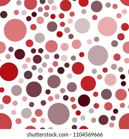 Dark Red vector seamless background with bubbles. Illustration with set of shining colorful abstract circles. Pattern can be used for futuristic ad, booklets.