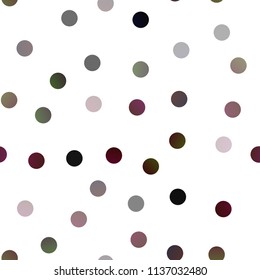Dark Red vector seamless background with dots. Modern abstract illustration with colorful water drops. Pattern can be used as texture of water, rain drops.