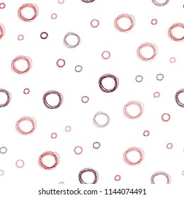 Dark Red vector seamless background with bubbles. Illustration with set of shining colorful abstract circles. New design for ad, poster, banner of your website.