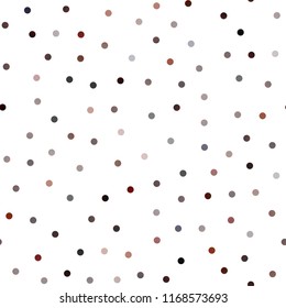 Dark Red vector seamless background with dots. Modern abstract illustration with colorful water drops. Pattern can be used as texture of water, rain drops.