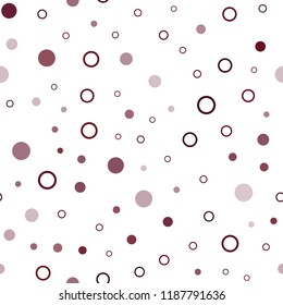 Dark Red vector seamless background with bubbles. Beautiful colored illustration with blurred circles in nature style. Pattern for trendy fabric, wallpapers.