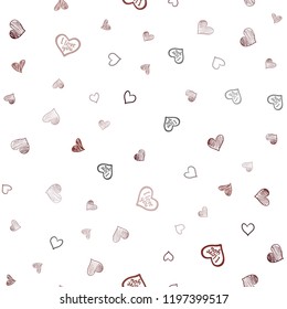 Dark Red vector seamless background with hearts. Hearts on blurred abstract background with colorful gradient. Pattern for carnival, festival romantic leaflets.