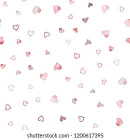 Dark Red vector seamless background with hearts. Illustration with hearts in love concept for valentine's day. Template for Valentine's greeting postcards.