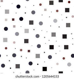 Dark Red vector seamless background with circles, rectangles. Colorful illustration with circles, squares in nature style. Pattern for design of fabric, wallpapers.