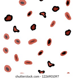 Dark Red vector seamless background with bubbles. Illustration with set of shining colorful abstract circles. Pattern for design of fabric, wallpapers.