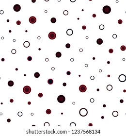 Dark Red vector seamless background with bubbles. Beautiful colored illustration with blurred circles in nature style. Pattern for design of window blinds, curtains.