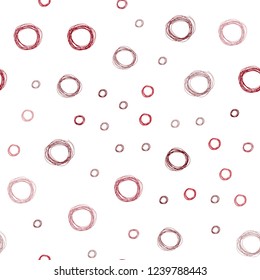 Dark Red vector seamless background with bubbles. Blurred bubbles on abstract background with colorful gradient. Pattern can be used as texture of wallpapers.
