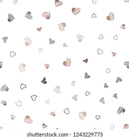 Dark Red vector seamless background with hearts. Hearts on blurred abstract background with colorful gradient. Beautiful design for your business advert of anniversary.
